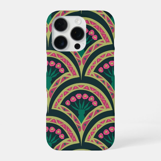 shell shaped green pattern iPhone case (Back)