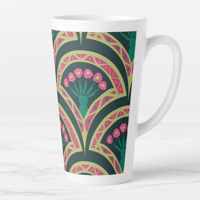 shell shaped green pattern latte mug (Right)
