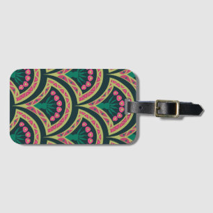shell shaped green pattern luggage tag