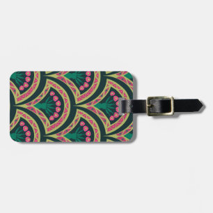 shell shaped green pattern luggage tag