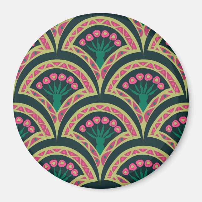 shell shaped green pattern magnet (Front)