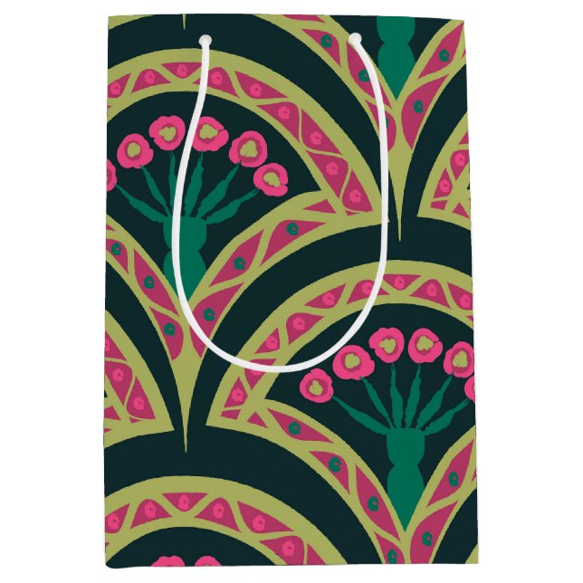 shell shaped green pattern medium gift bag (Front)
