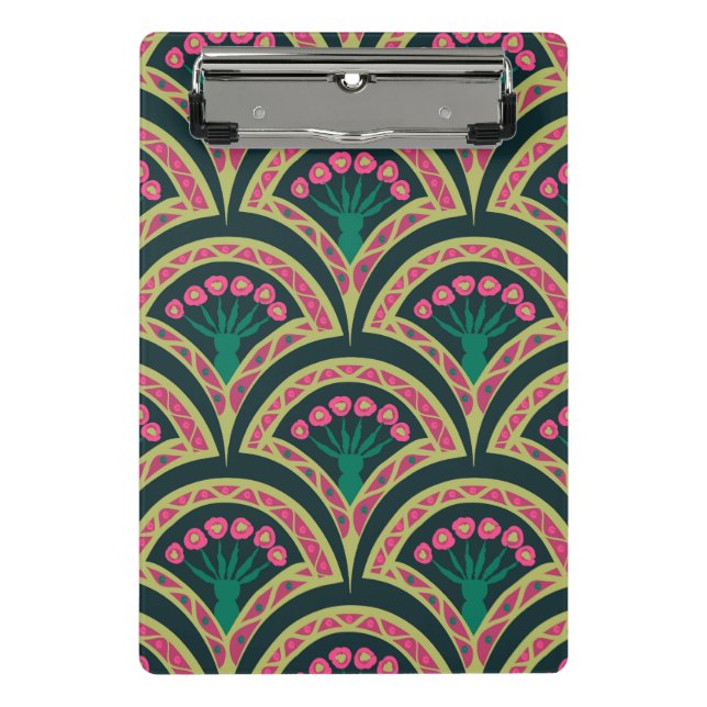 shell shaped green pattern mini clipboard (Front)