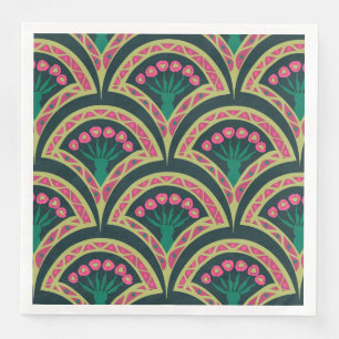 shell shaped green pattern napkin