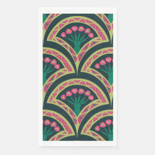 shell shaped green pattern napkin