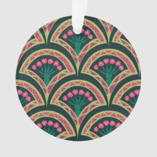 shell shaped green pattern ornament