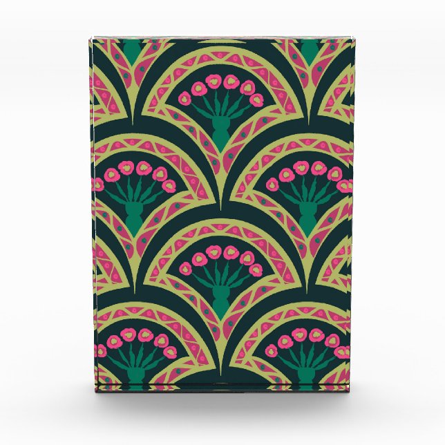 shell shaped green pattern photo block (Front)