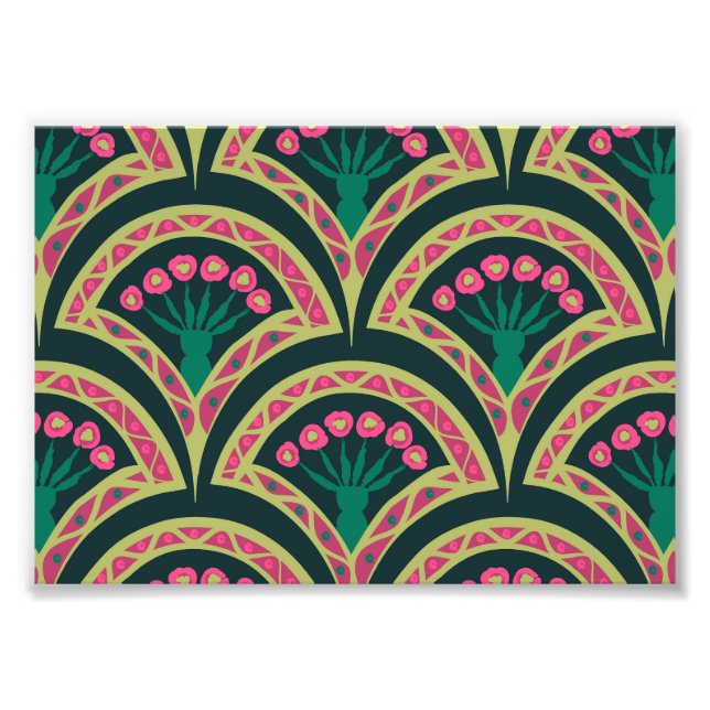 shell shaped green pattern photo print (Front)