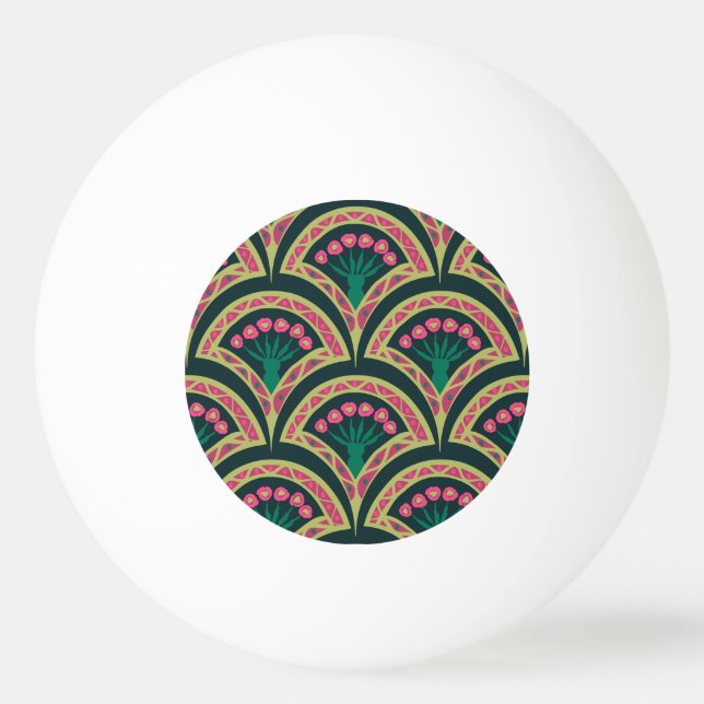 shell shaped green pattern ping pong ball (Front)