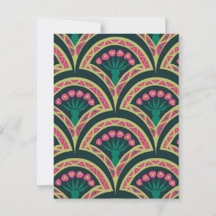 shell shaped green pattern postcard