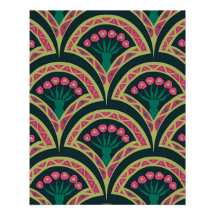 shell shaped green pattern poster