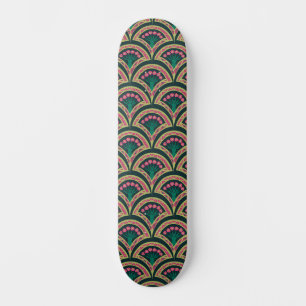 shell shaped green pattern skateboard