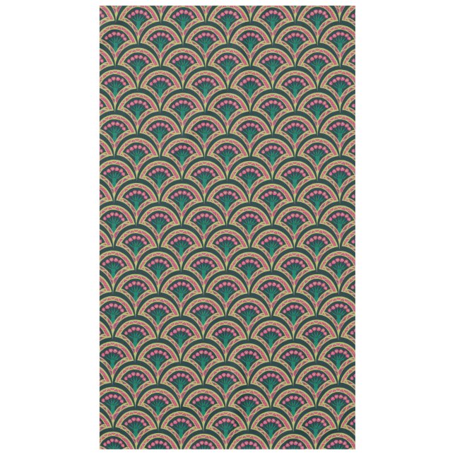 shell shaped green pattern tablecloth (Front)