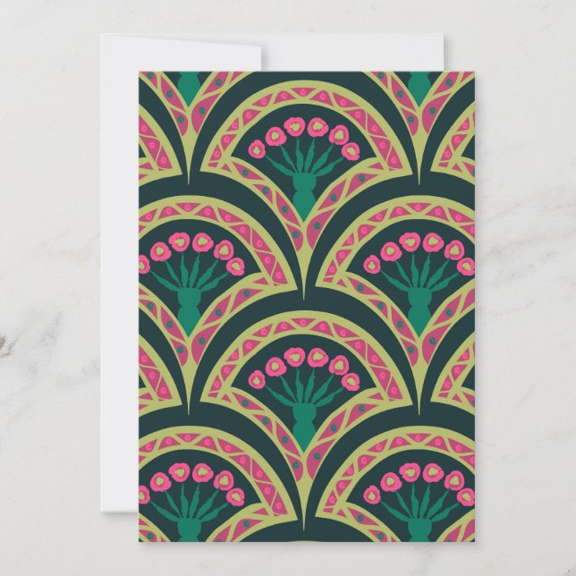 shell shaped green pattern thank you card (Front)