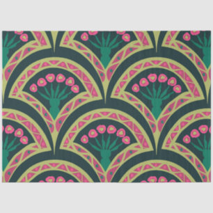 shell shaped green pattern tissue paper