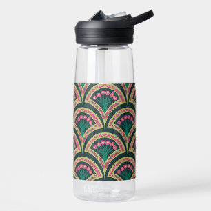 shell shaped green pattern water bottle