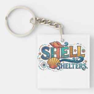 Shell Shelters – Coastal Nature Graphic T-Shirt Key Ring