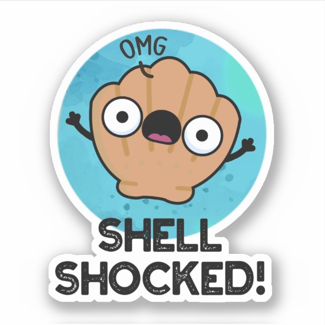 Shell Shocked Funny Seashell Pun  (Front)