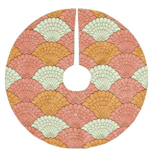 Shell Spectacle: Abstract Sea Patterns Brushed Polyester Tree Skirt