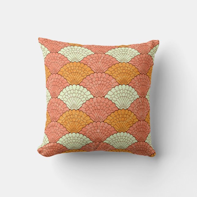 Shell Spectacle: Abstract Sea Patterns Cushion (Front)