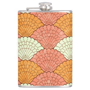 Shell Spectacle: Abstract Sea Patterns Hip Flask
