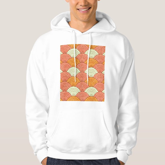 Shell Spectacle: Abstract Sea Patterns Hoodie (Front)