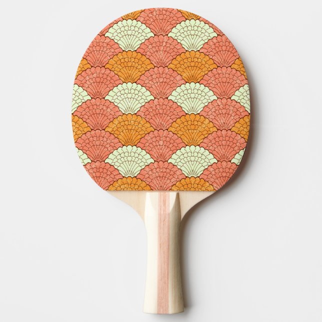 Shell Spectacle: Abstract Sea Patterns Ping Pong Paddle (Front)