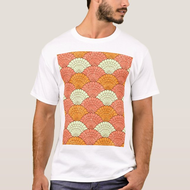Shell Spectacle: Abstract Sea Patterns T-Shirt (Front)