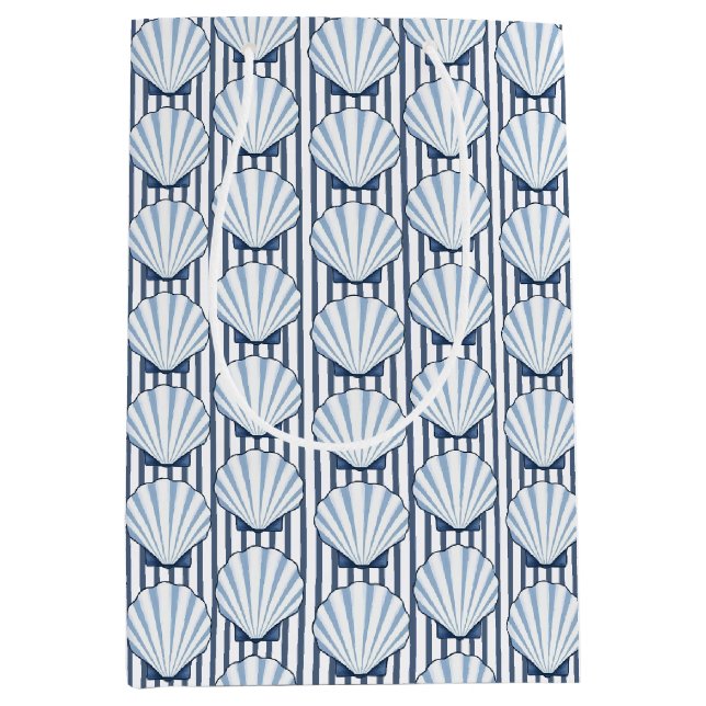 Shell Stripe Elegance! Medium Gift Bag (Front)