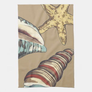 Shell Trio on Khaki Tea Towel