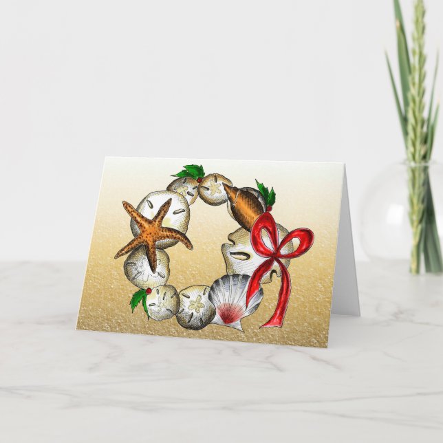 Shell Wreath - Christmas/Holiday Card (Front)