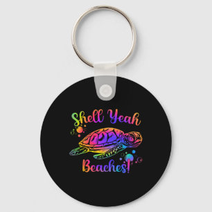 Shell Yeah Beaches Tie Dye Turtle Shell Yeah 2  Key Ring