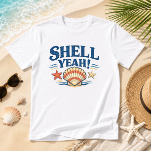 Shell Yeah! Coastal Beach Vacation Humour Tri-Blend Shirt