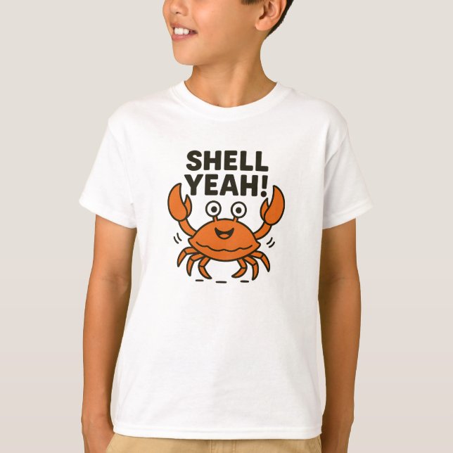 Shell Yeah Fun Orange Crab Graphic T-Shirt (Front)