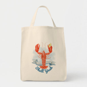Shell Yeah Lobster / Coastal Beach Pun Tote Bag