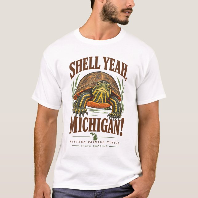 Shell Yeah MI Painted-Turtle T-Shirt (Front)