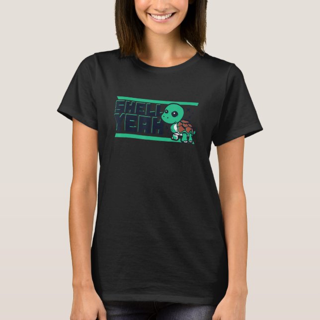 Shell Yeah Red Eared Slider Tortoise Painted   Tur T-Shirt (Front)