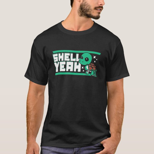 Shell Yeah Red Eared Slider Tortoise Painted  Turt T-Shirt (Front)