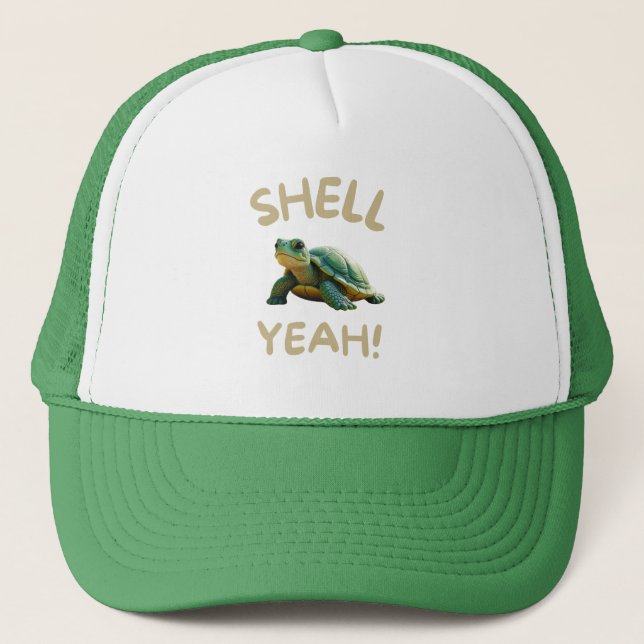 SHELL YEAH! TURTLE LOVER TRUCKER HAT (Front)