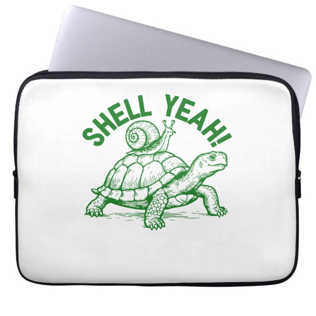 Shell Yeah Turtle Snail Funny Laptop Sleeve (Front)