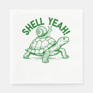 Shell Yeah Turtle Snail Funny Napkin