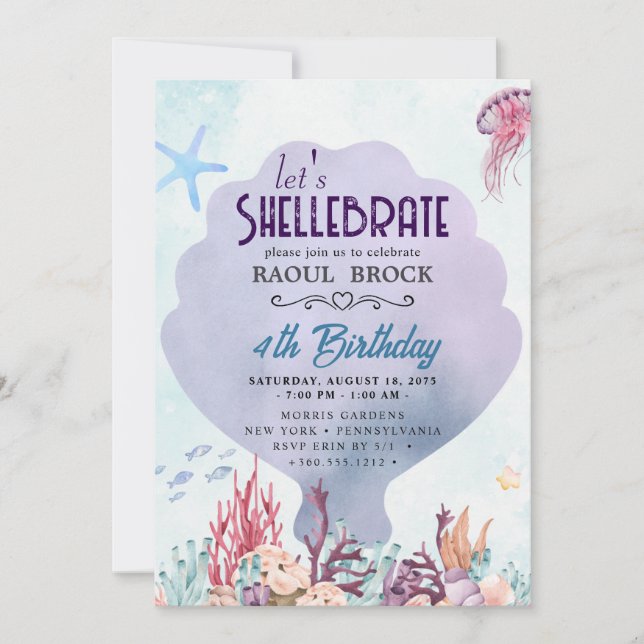 Shellebrate   Birthday  Invitation (Front)