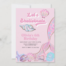 Shellebrate Seashell and mermaid Birthday