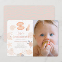 Shellebrate Seashell Pink 1st Birthday Photo
