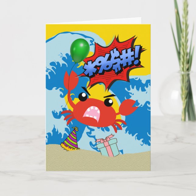 Shellebrate Your Birthday Don't be Crabby Card (Front)