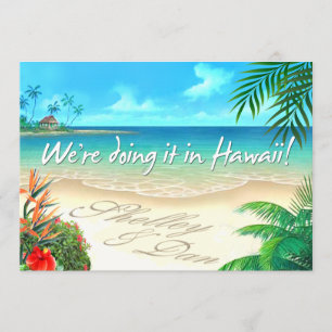 Shelley & Dan Exotic Beach Wedding ::custom:: Invitation