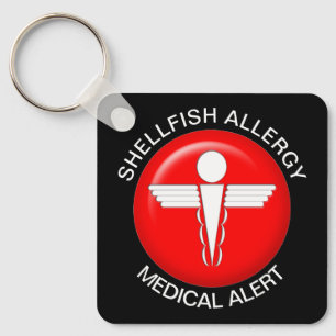 Shellfish Allergy Medical Alert Key Ring