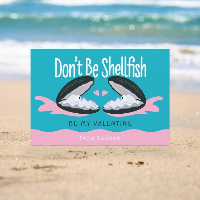 Shellfish Oysters Classroom Valentine's Day Card (Creator Uploaded)