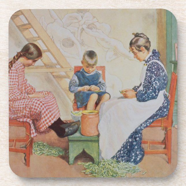 Shelling Peas, pub. in 'Lasst Licht Hinin'(`Let in Coaster (Front)