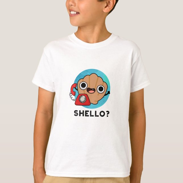 Shello Funny Sea Shell Pun  T-Shirt (Front)
